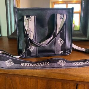 Steve Madden Black and Gray Messenger Bag